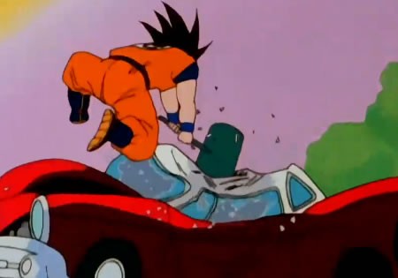 悟空が車を破壊